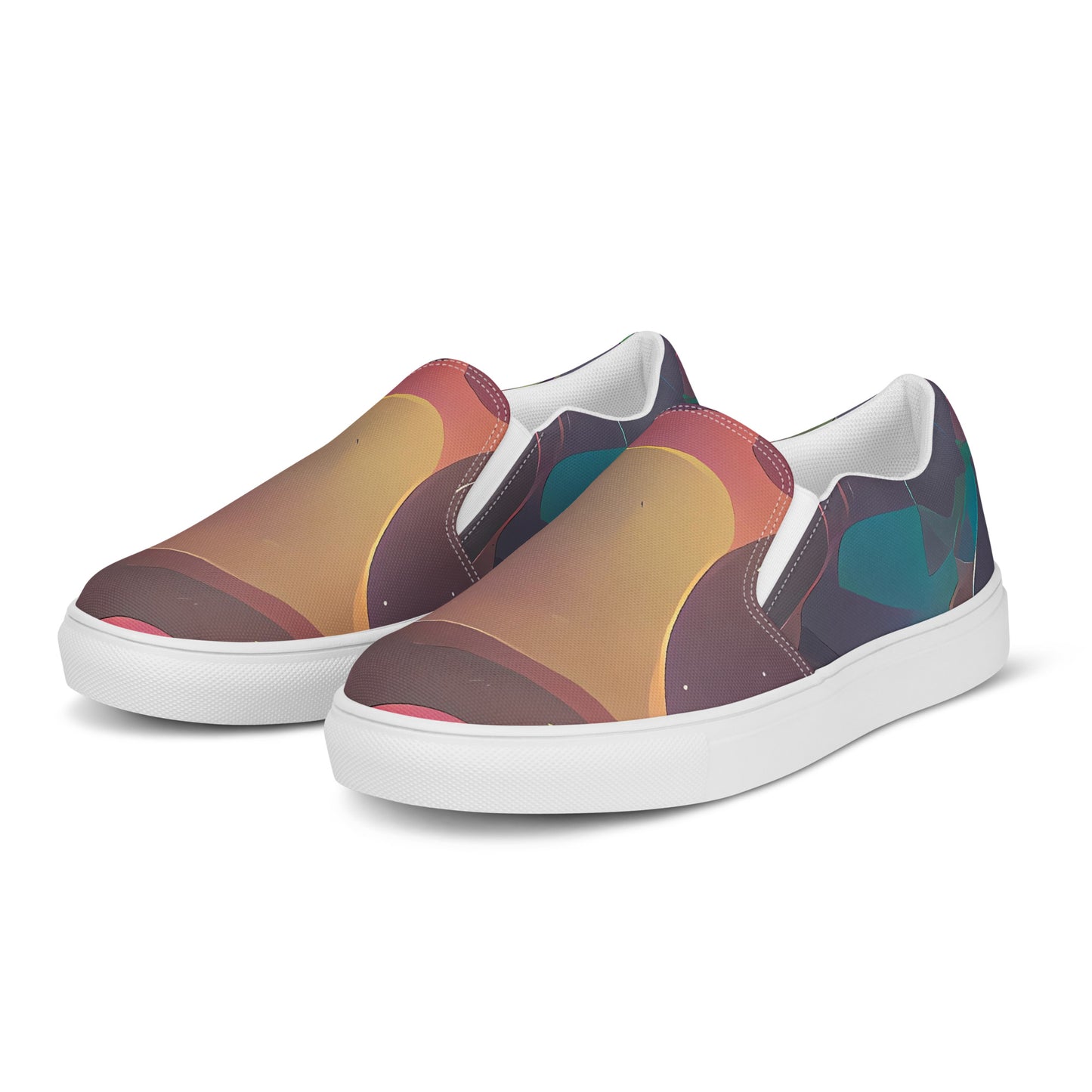 Women's Slip-On Canvas Shoes - Galactic Doodle