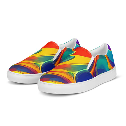 Women's Slip-On Canvas Shoes - Abstract Blaze