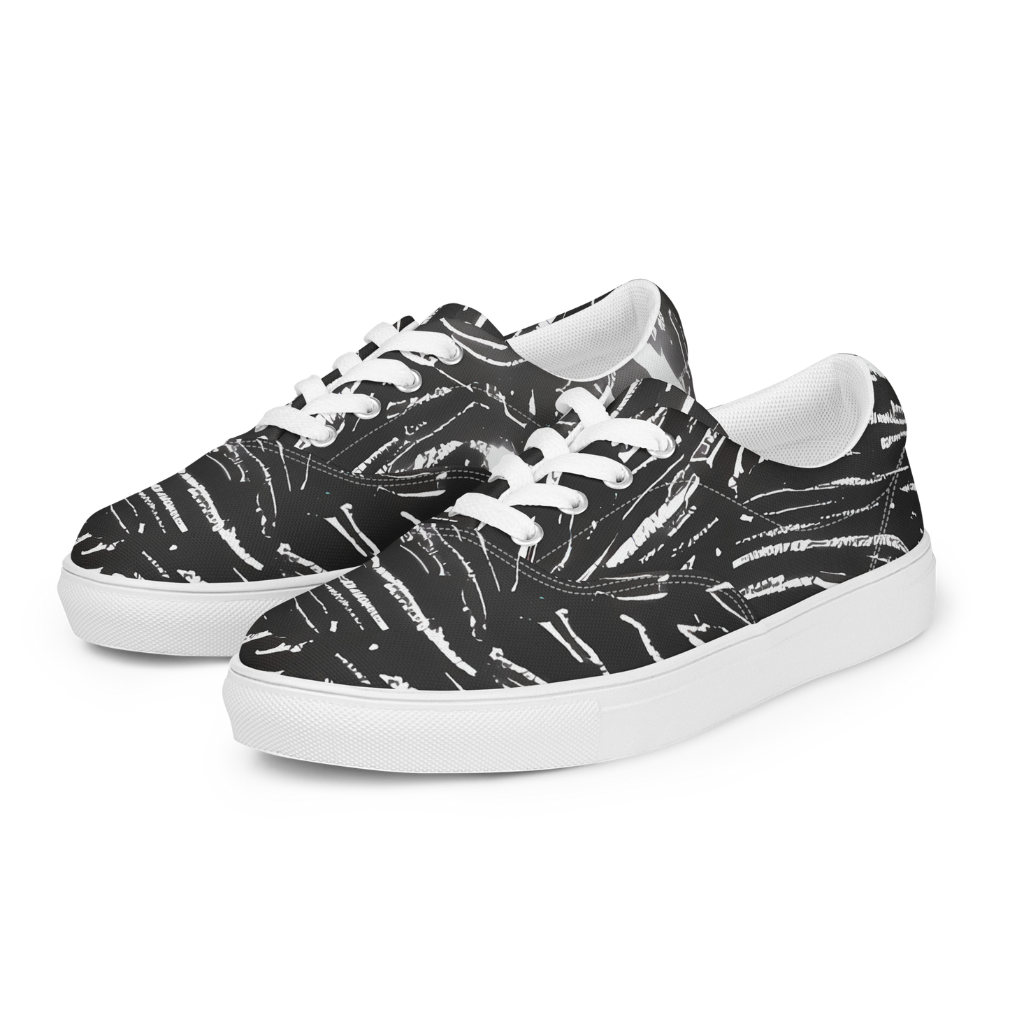 Men's Lace-Up Canvas Shoes - Silver Swirl