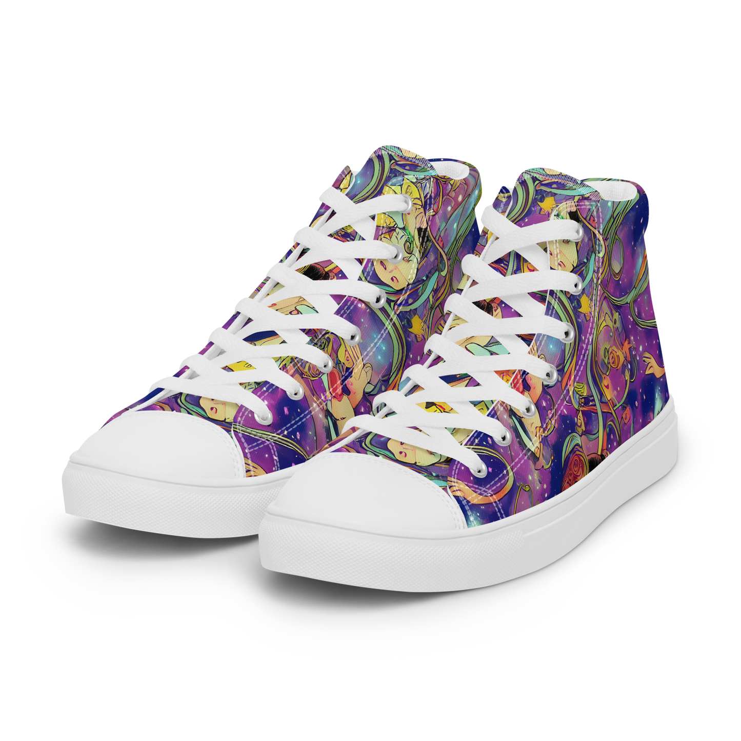 Women's High Top Canvas Shoes - Spiral of Stardust