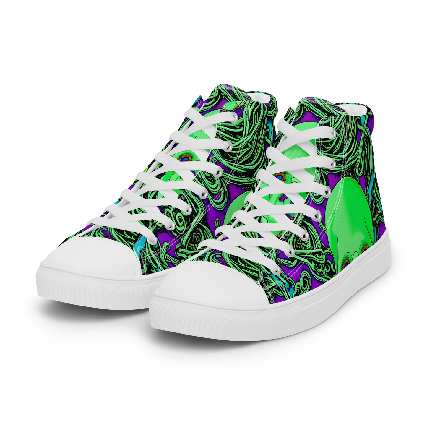 Men's High Top Canvas Shoes - Ghostly Labyrinth