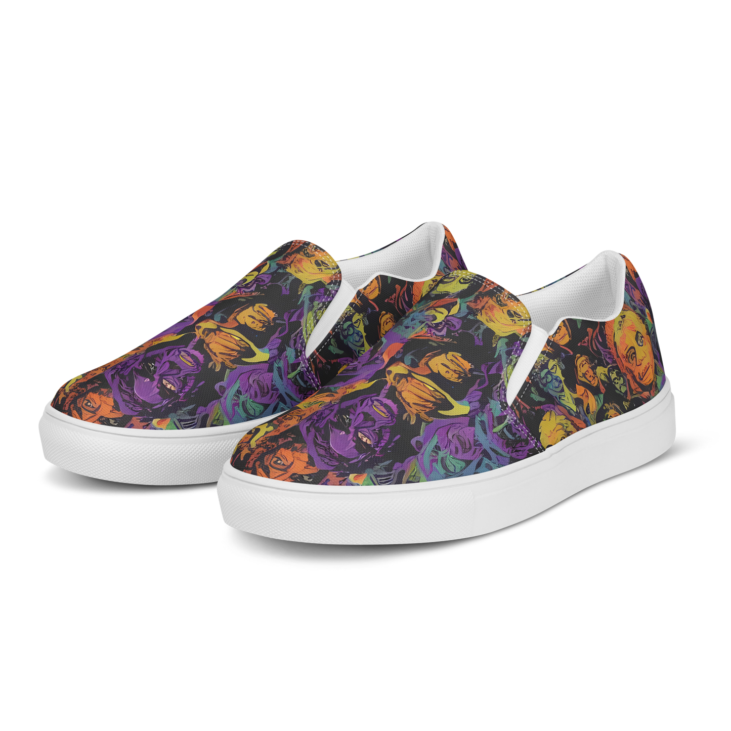 Men's Slip-On Canvas Shoes - Kaleidoscopic Spirits