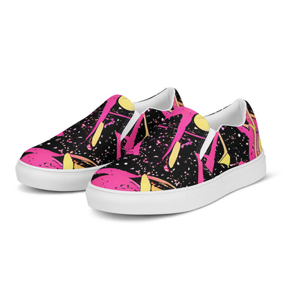 Women's Slip-On Canvas Shoes - Galaxy Graffiti