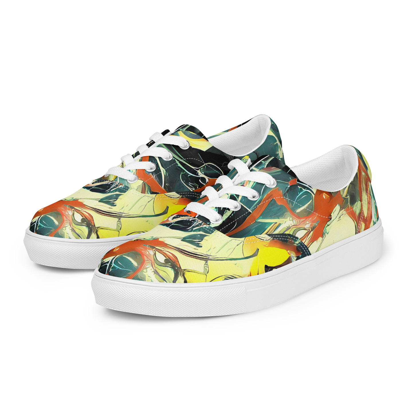 Men's Lace-Up Canvas Shoes - Fluid Firestorm