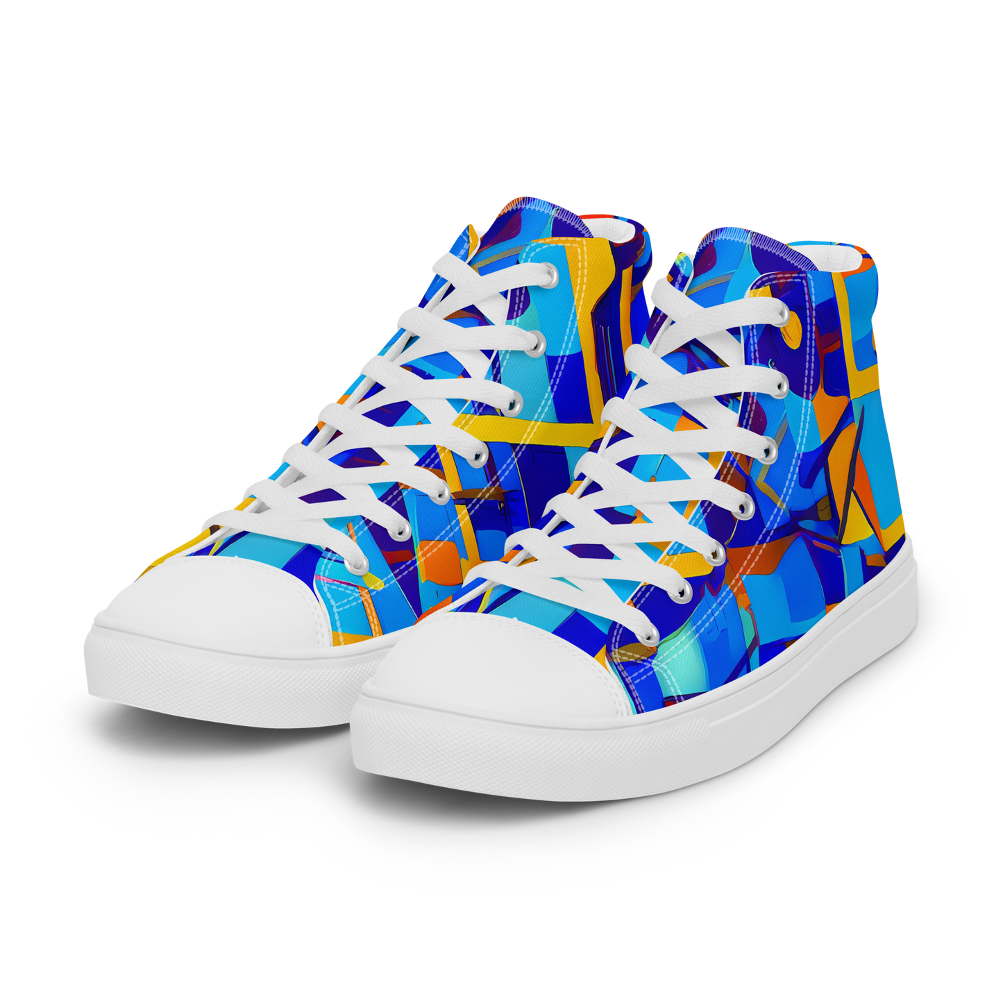 Men's High Top Canvas Shoes - Radiant Labyrinth