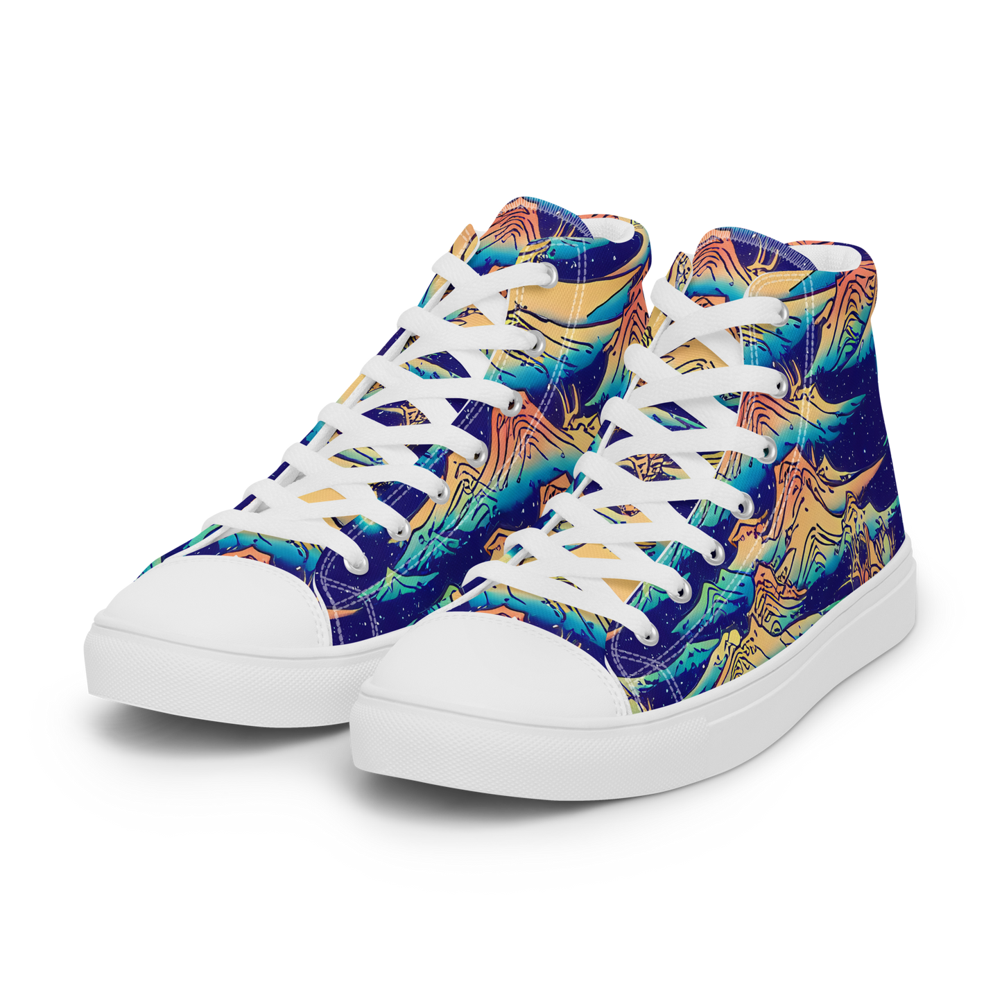 Women's High Top Canvas Shoes - Mystical Mountain Mirage