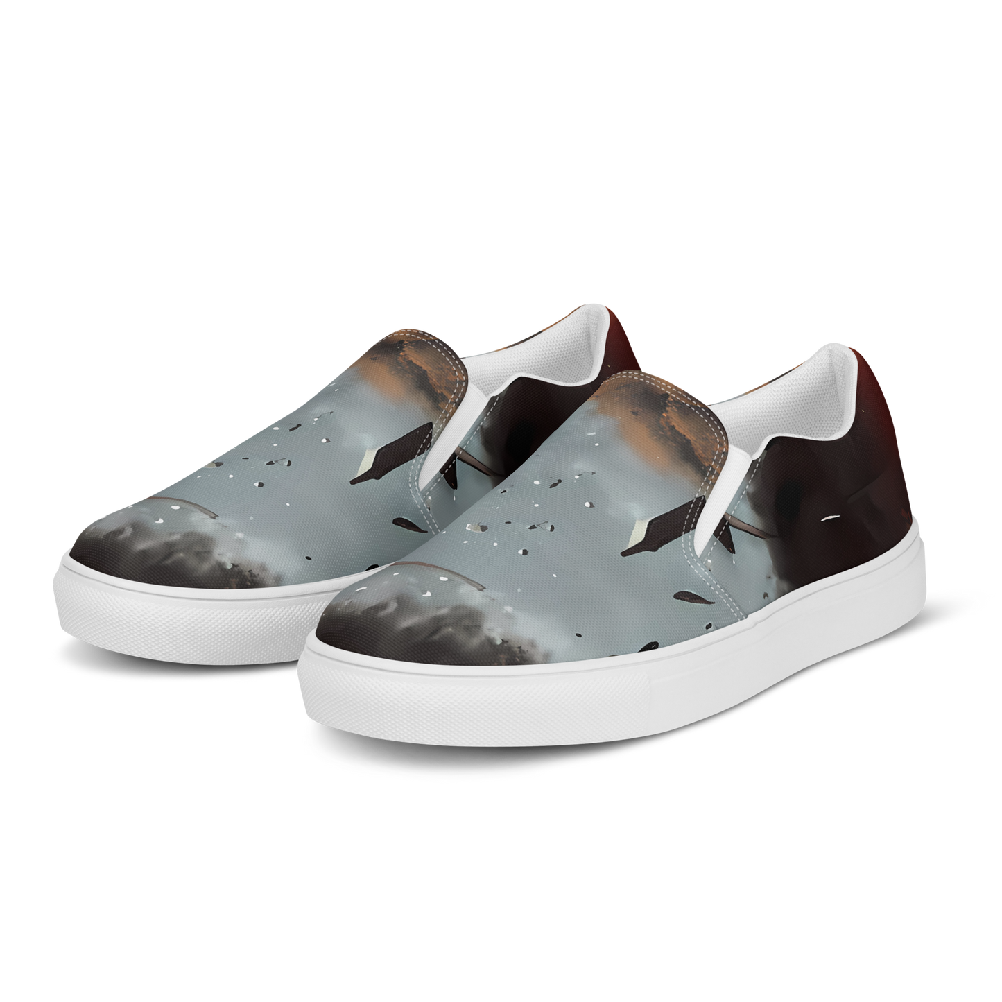 Women's Slip-On Canvas Shoes - Celestial Collision