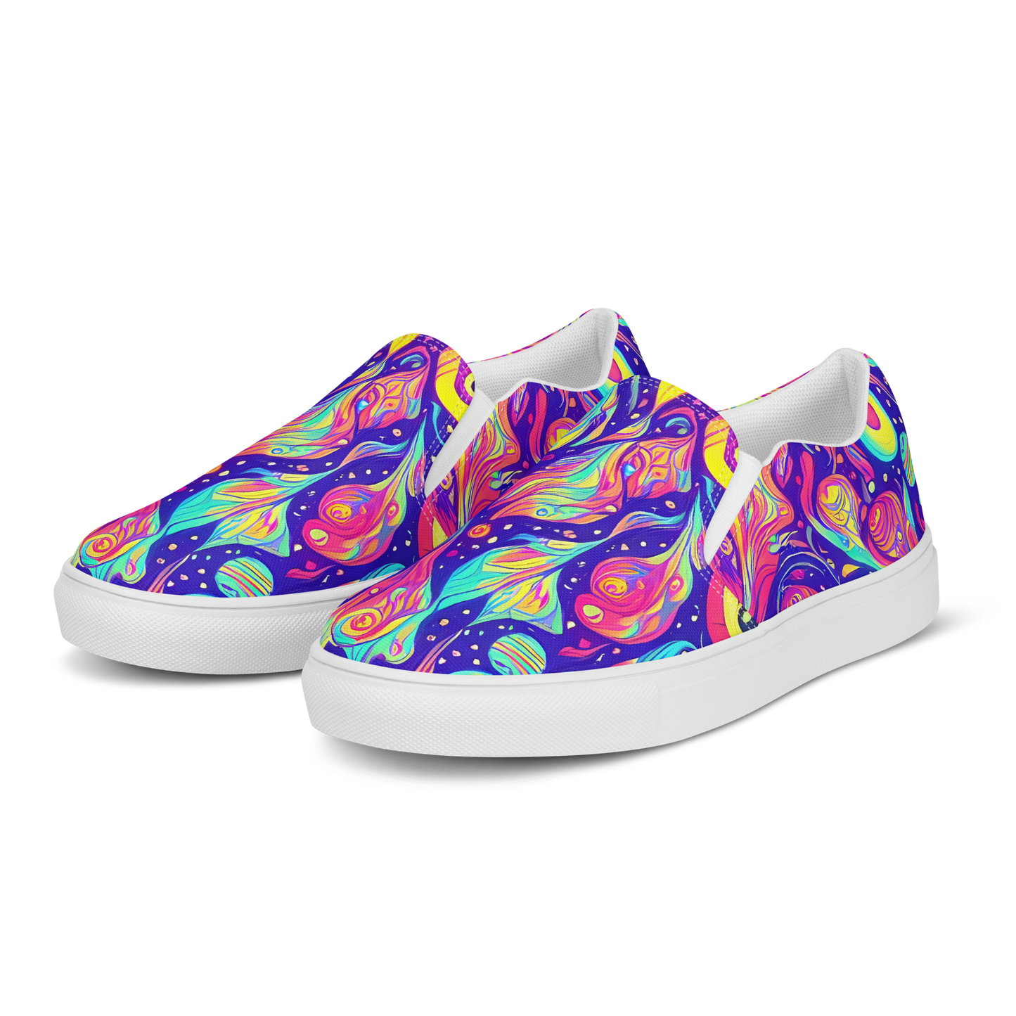 Men's Slip-On Canvas Shoes - Mystic Petal Dance