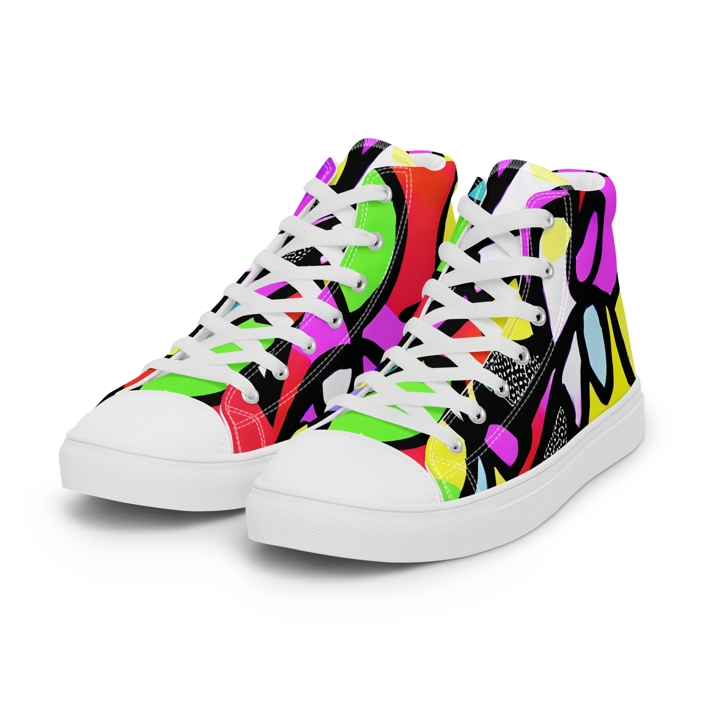 Men's High Top Canvas Shoes - Vivid Serenade