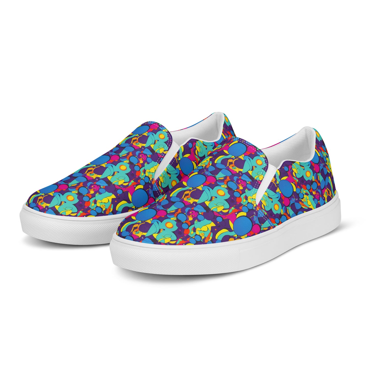 Women's Slip-On Canvas Shoes - Psychedelic Harmony