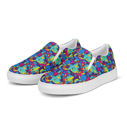 Women's Slip-On Canvas Shoes - Psychedelic Harmony