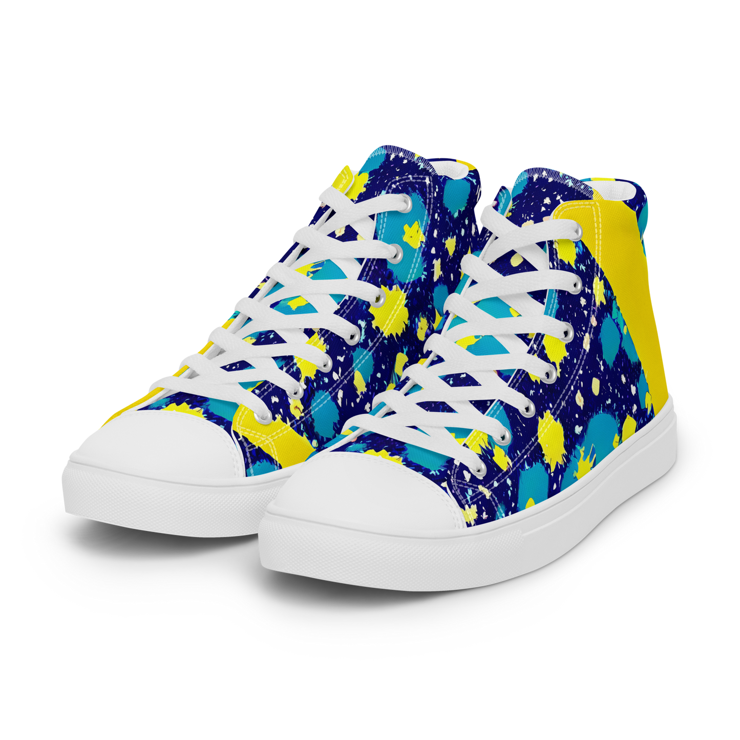 Men's High Top Canvas Shoes - Starburst Splash