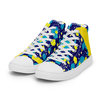 Men's High Top Canvas Shoes - Starburst Splash