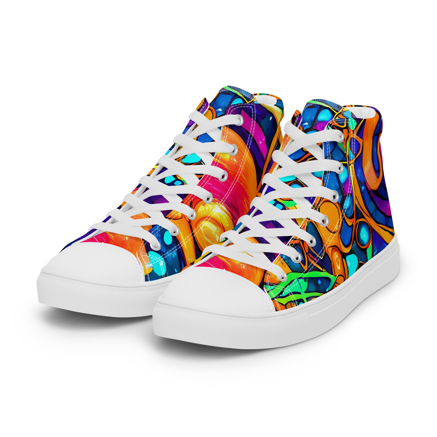Men's High Top Canvas Shoes - Iridescent Nebula