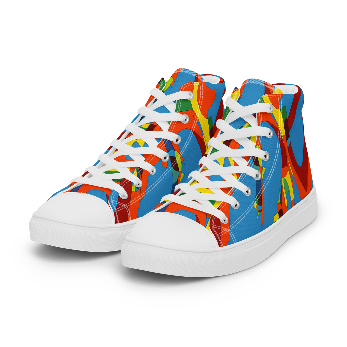 Women's High Top Canvas Shoes - Fire Ocean Fusion