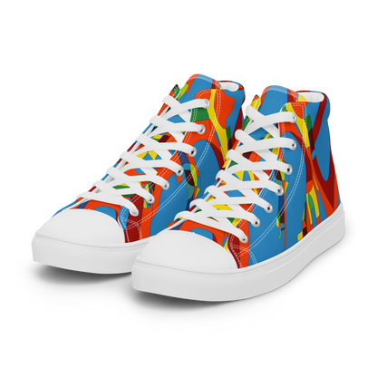 Women's High Top Canvas Shoes - Fire Ocean Fusion