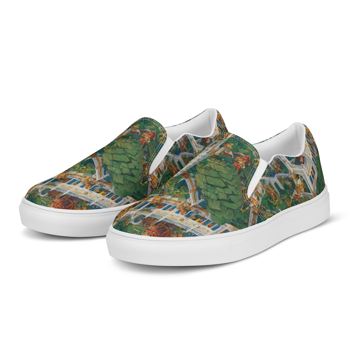 Women's Slip-On Canvas Shoes - Emerald Dynasty