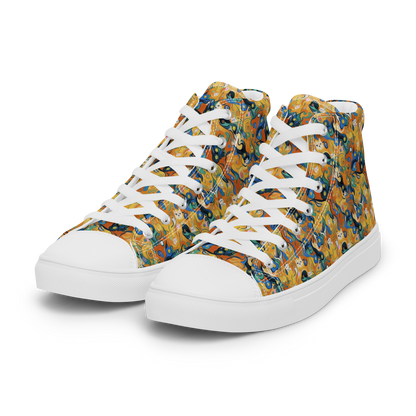 Women's High Top Canvas Shoes - Whimsical Feline Dance