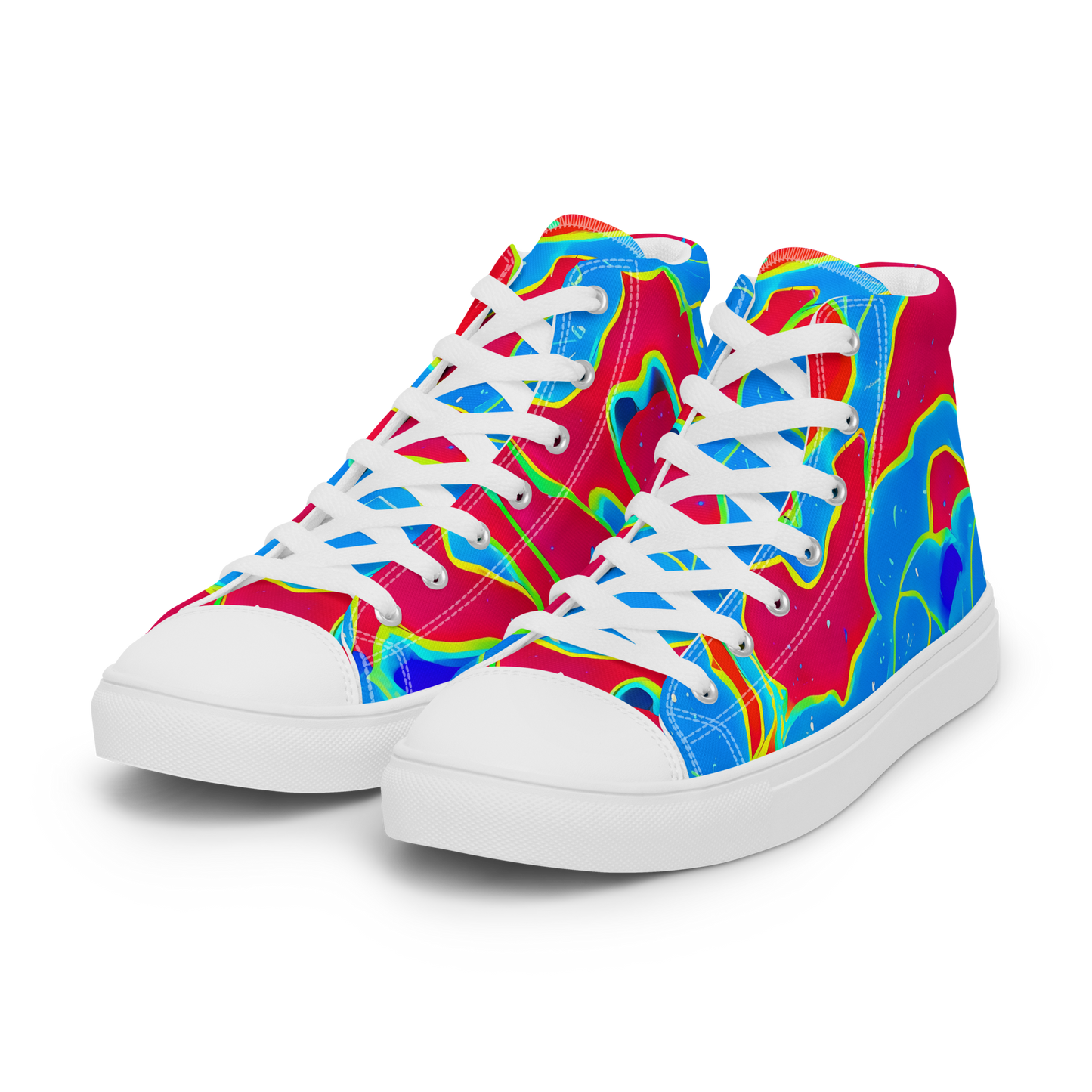 Women's High Top Canvas Shoes - Electric Bloom