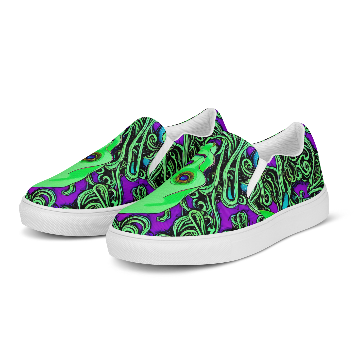 Women's Slip-On Canvas Shoes - Ghostly Labyrinth