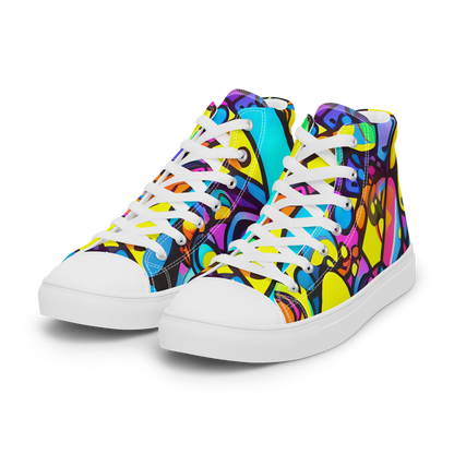 Women's High Top Canvas Shoes - Kaleidoscopic Flow