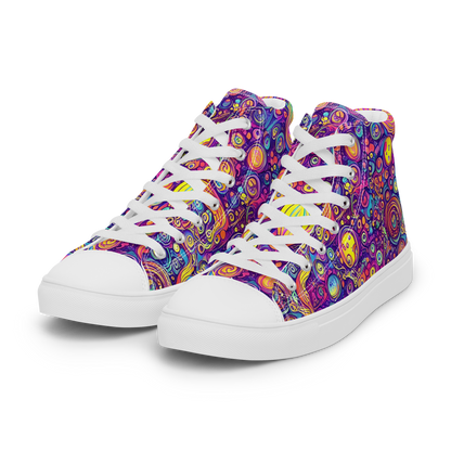 Men's High Top Canvas Shoes - Festival of Whimsy