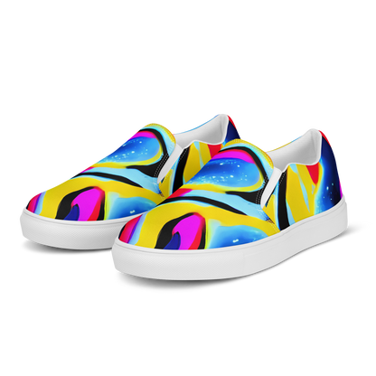 Men's Slip-On Canvas Shoes - Electric Dreamscape