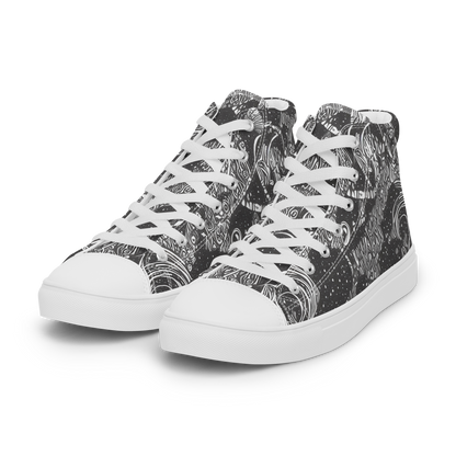 Men's High Top Canvas Shoes - Shadow Reverie