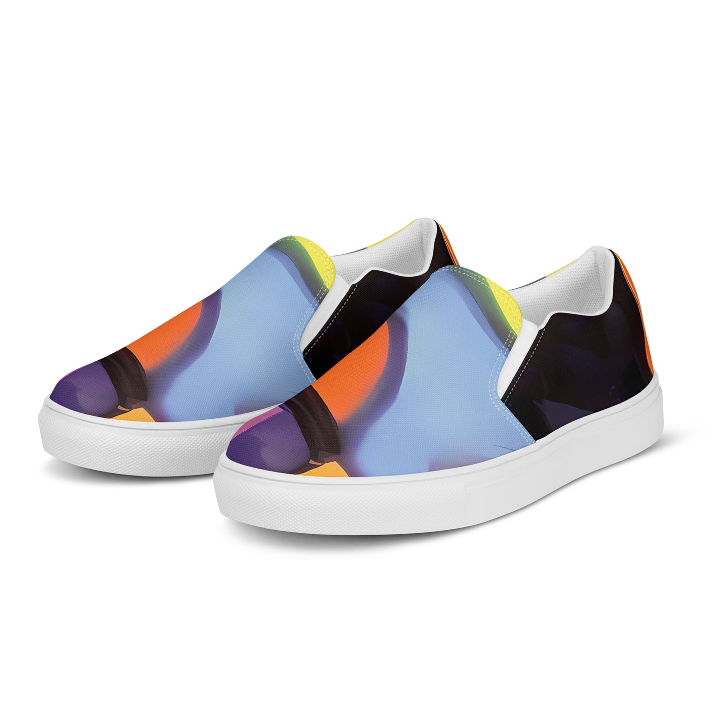 Men's Slip-On Canvas Shoes - Neon Symphony