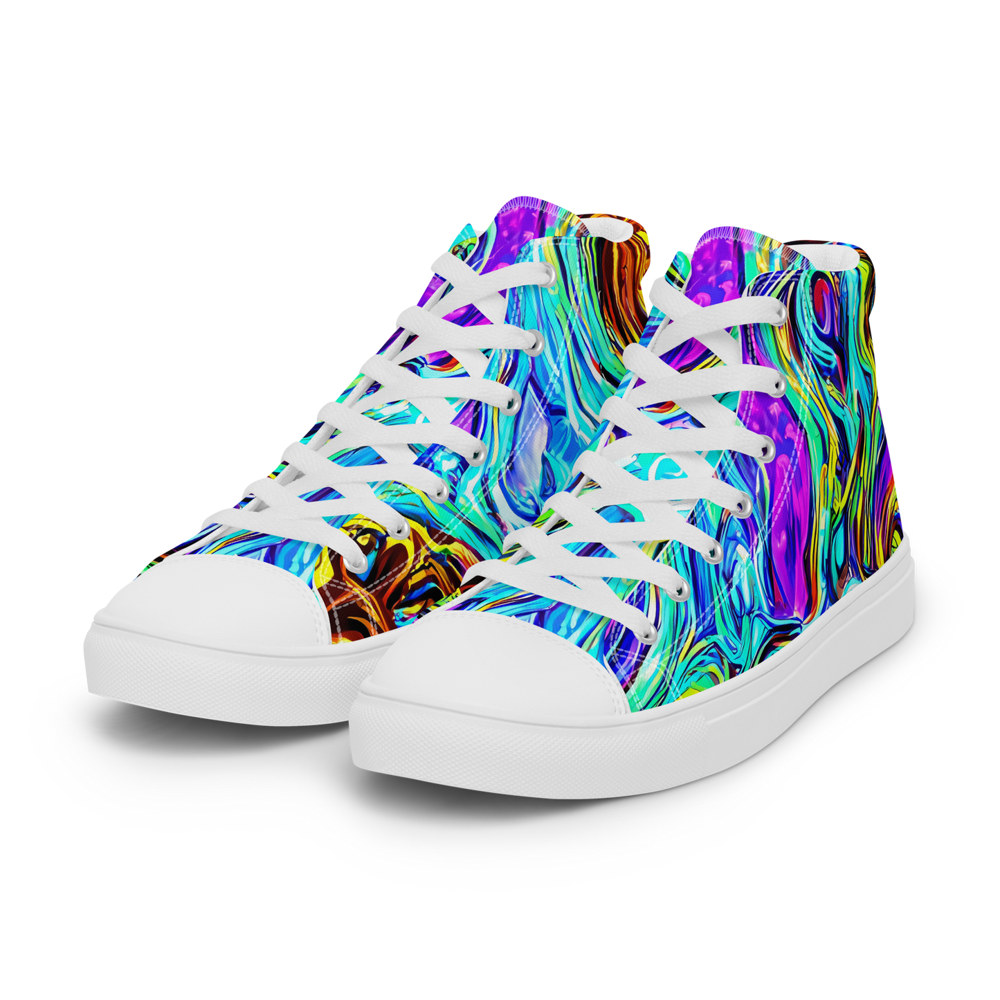 Men's High Top Canvas Shoes - Mystic Iridescence