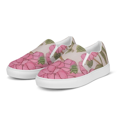 Women's Slip-On Canvas Shoes - Blossom Symphony
