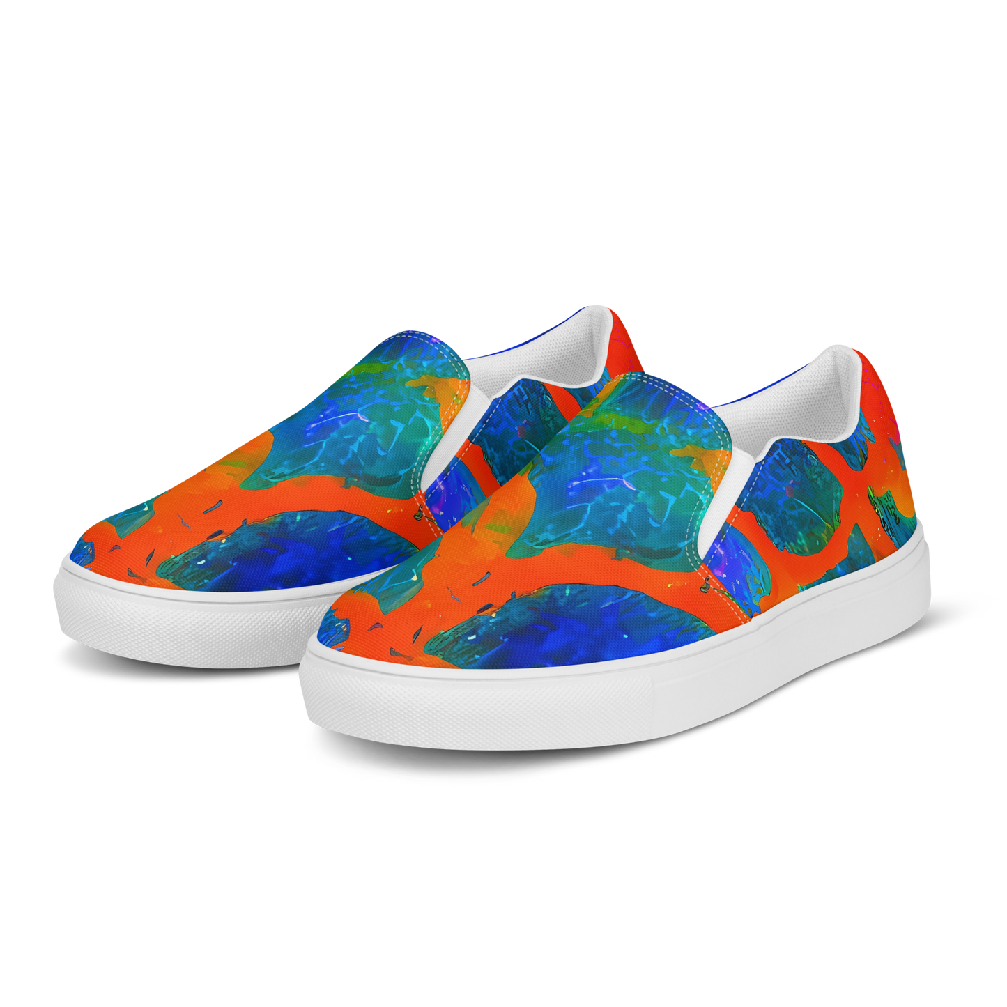 Women's Slip-On Canvas Shoes - Vibrant Mosaic