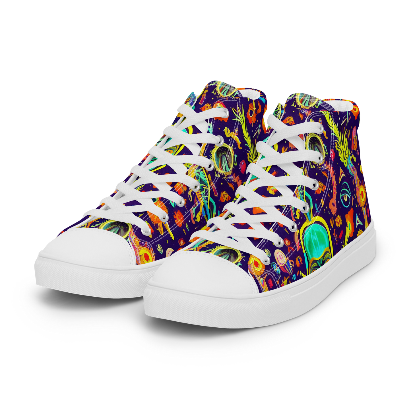 Men's High Top Canvas Shoes - Celestial Quirk