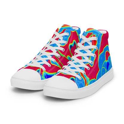 Men's High Top Canvas Shoes - Electric Bloom