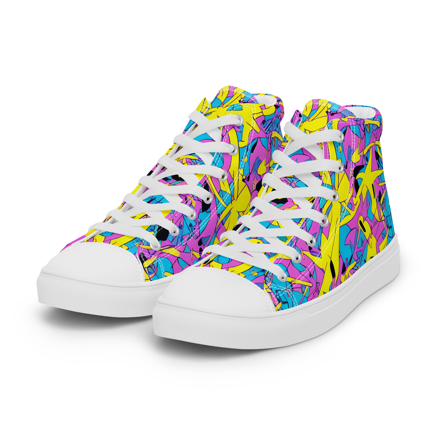 Men's High Top Canvas Shoes - Neon Jive