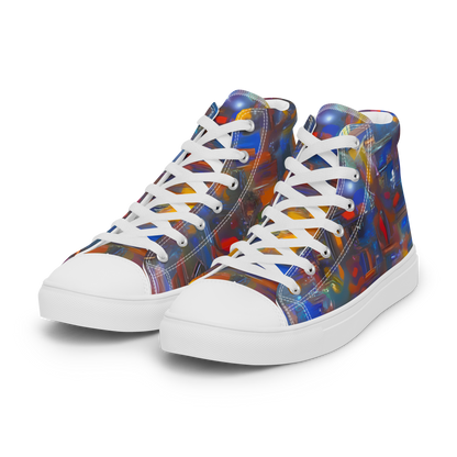 Men's High Top Canvas Shoes - Abstract Conflux
