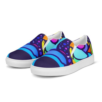 Women's Slip-On Canvas Shoes - Neon Graffscape