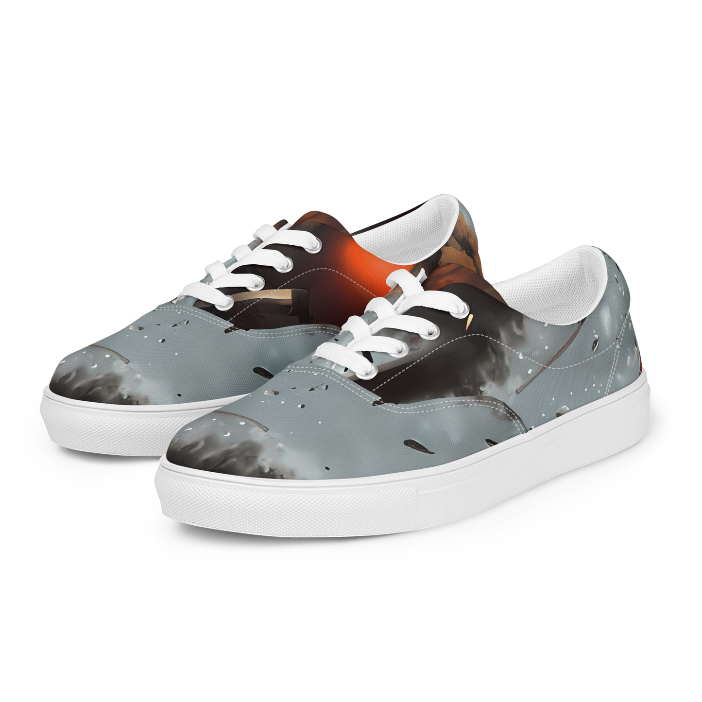Women's Lace-Up Canvas Shoes - Celestial Collision