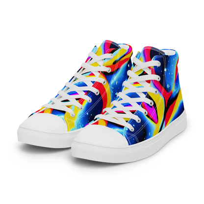 Men's High Top Canvas Shoes - Electric Dreamscape