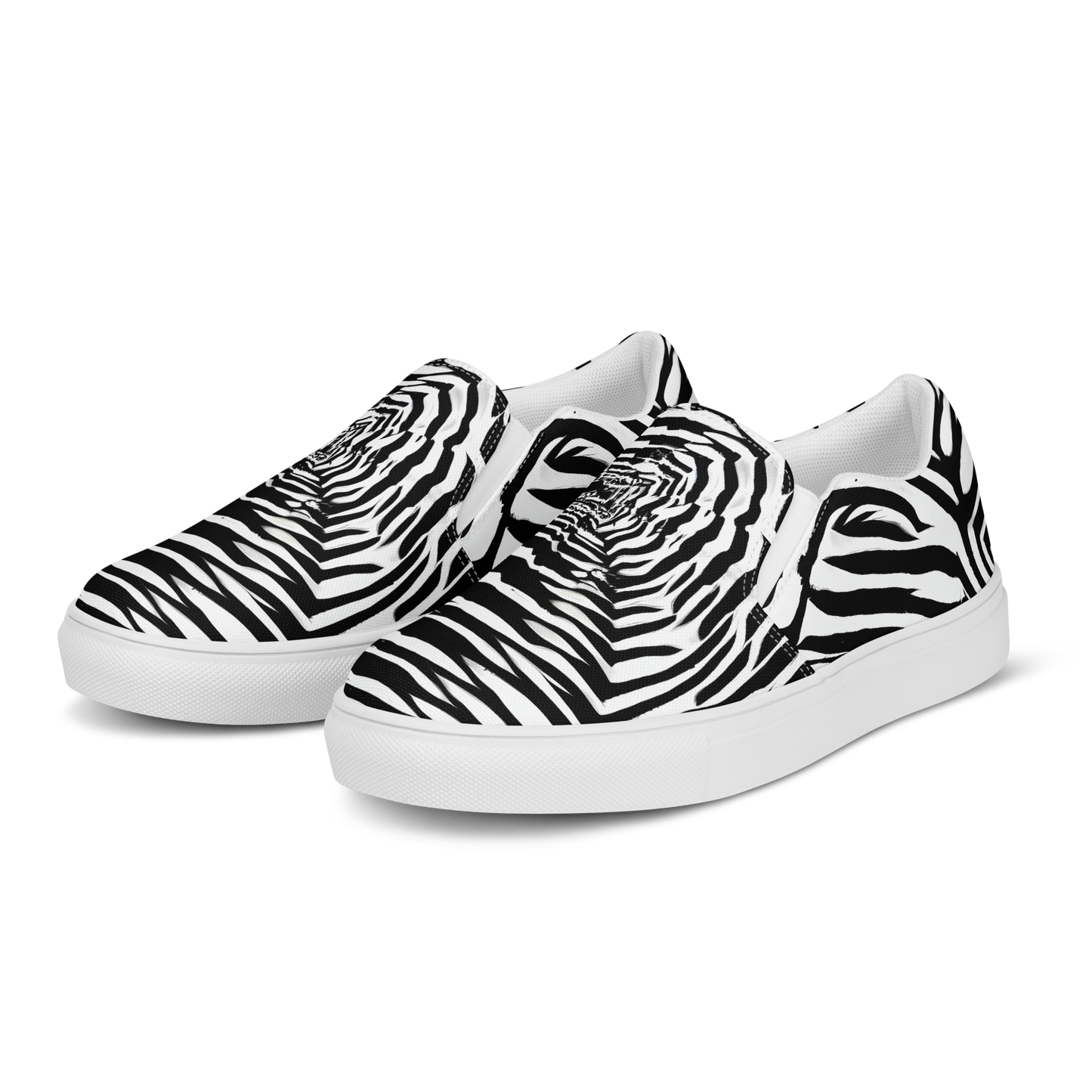 Women's Slip-On Canvas Shoes - Shadowed Illusions