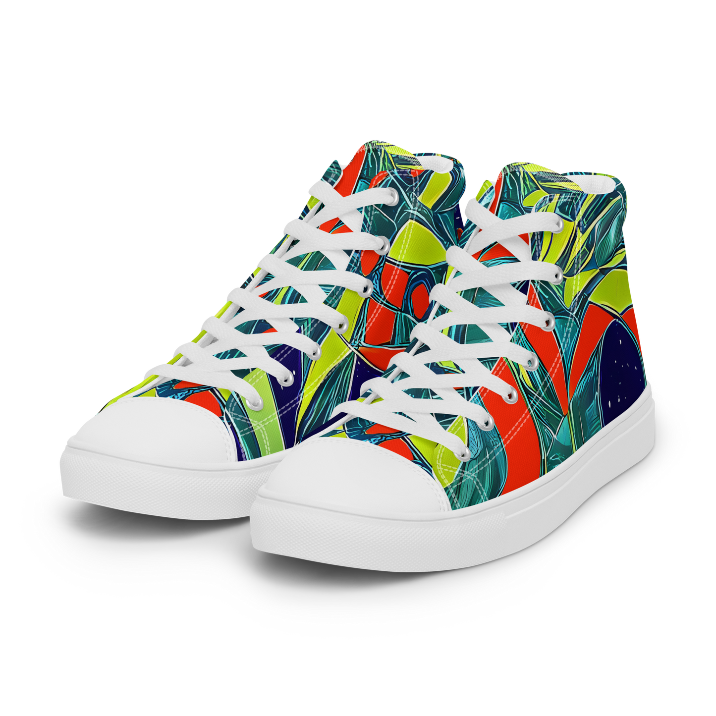 Men's High Top Canvas Shoes - Harmonic Mirage