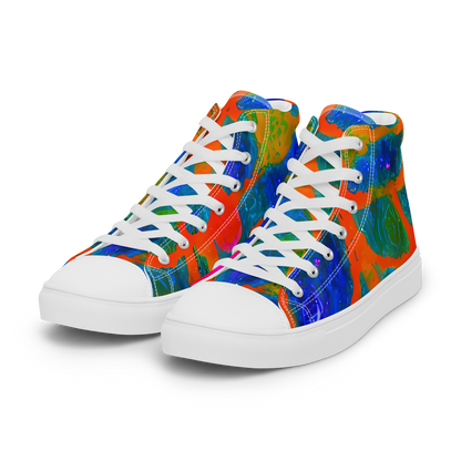 Men's High Top Canvas Shoes - Vibrant Mosaic