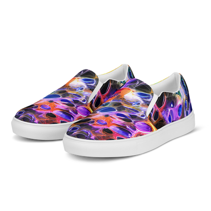 Men's Slip-On Canvas Shoes - Neon Orbits