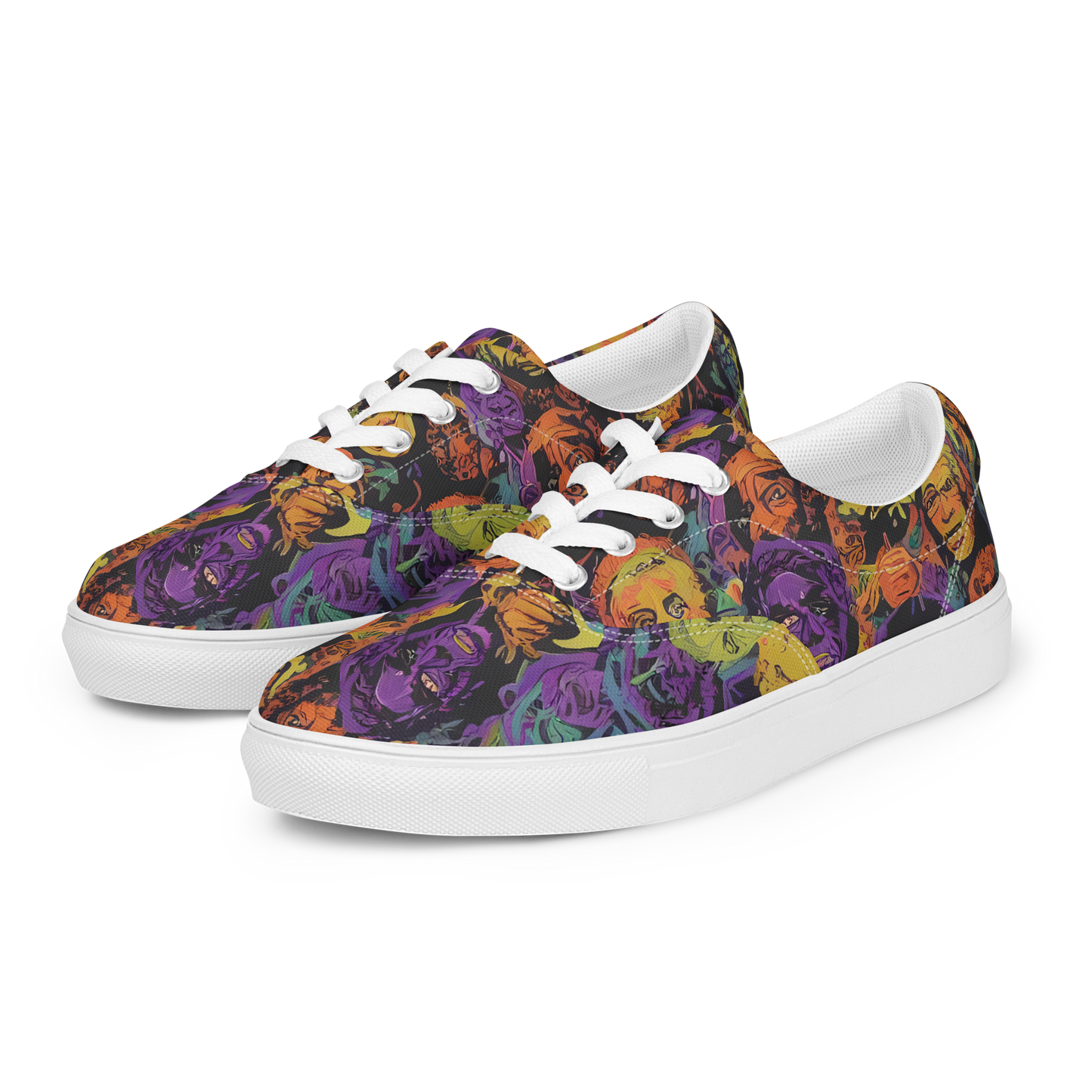 Men's Lace-Up Canvas Shoes - Kaleidoscopic Spirits