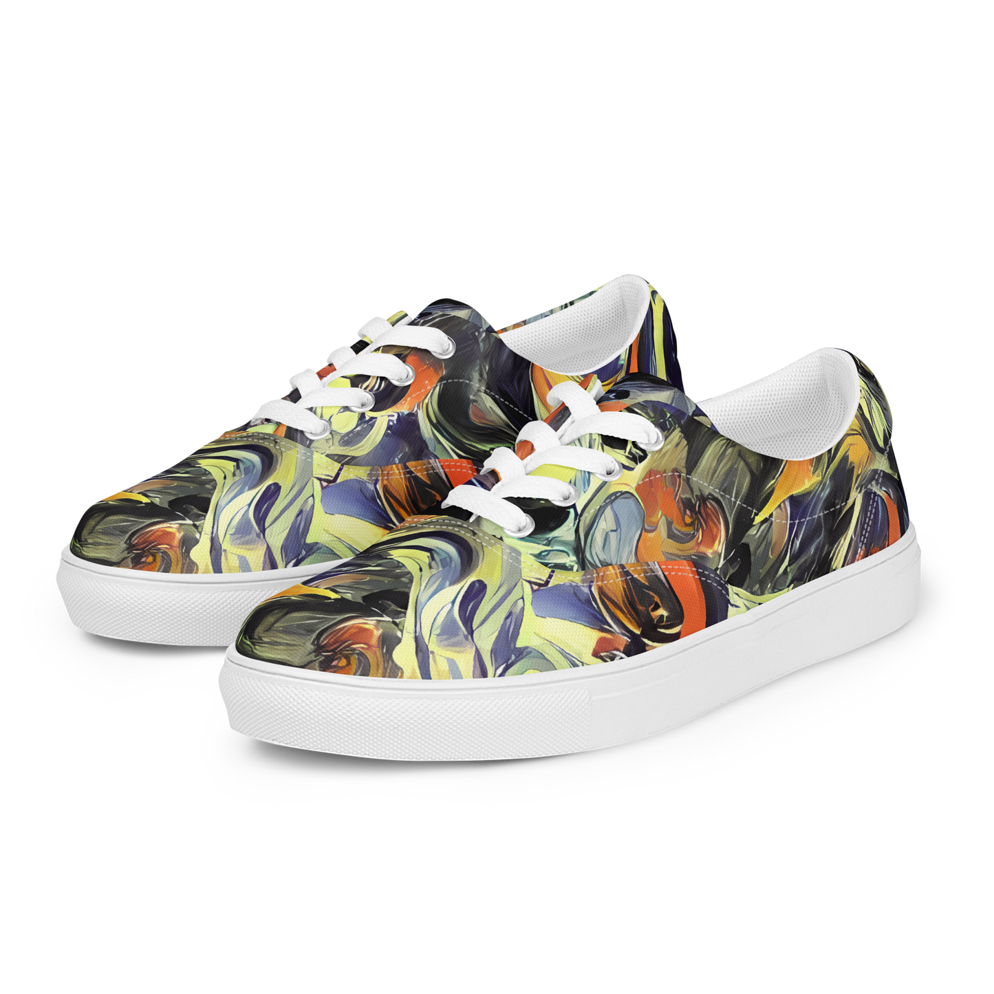 Women's Lace-Up Canvas Shoes - Twilight Chaos