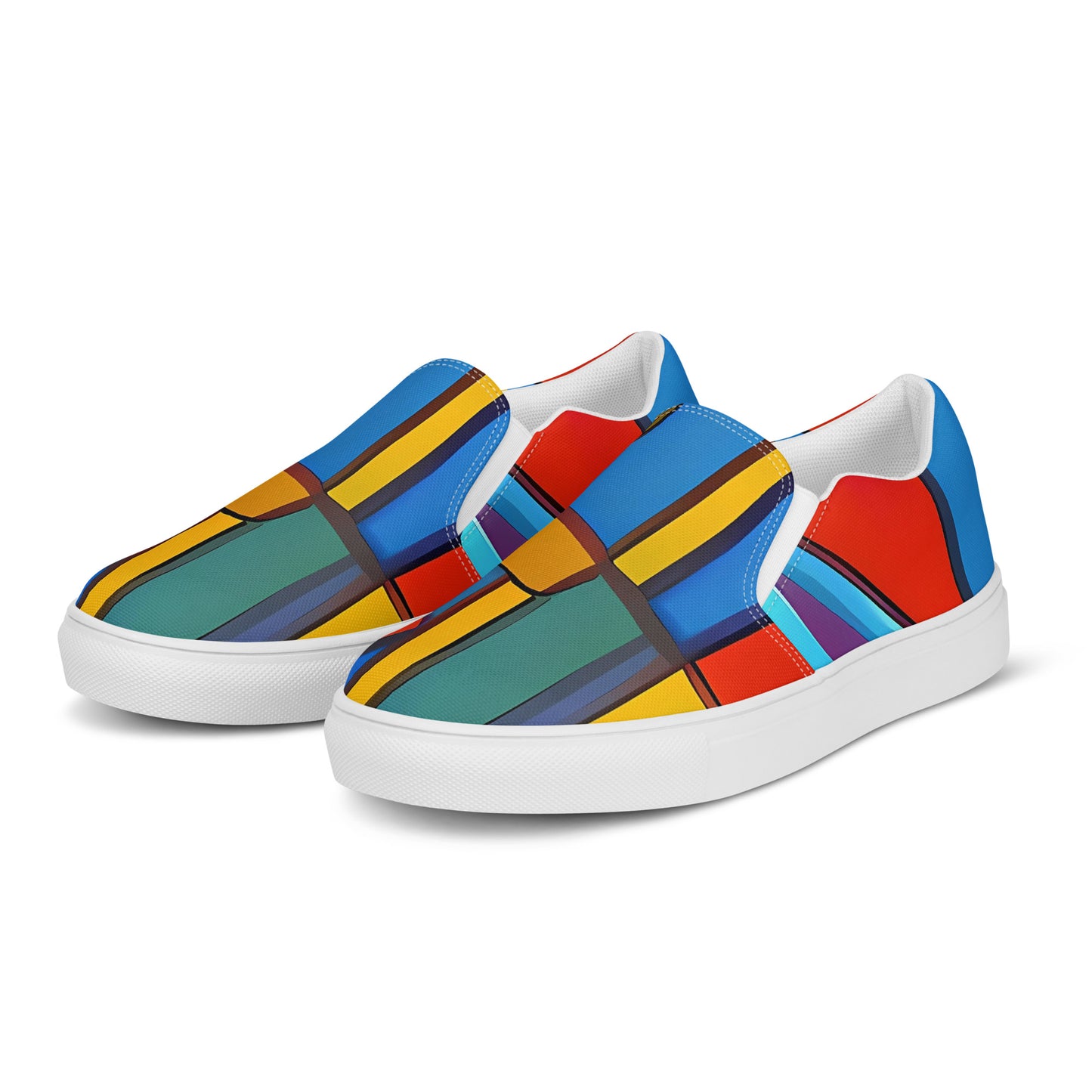 Men's Slip-On Canvas Shoes - Mondrian Maze