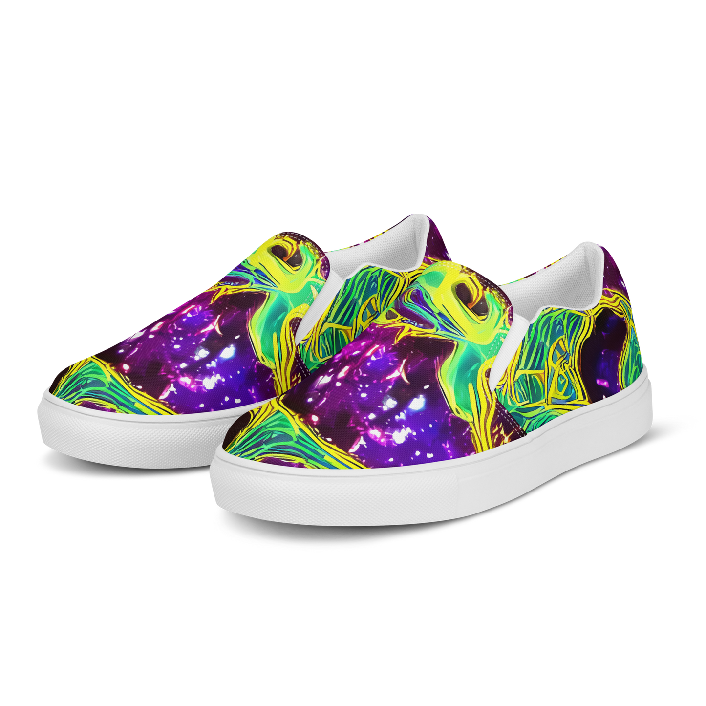 Women's Slip-On Canvas Shoes - Galactic Web