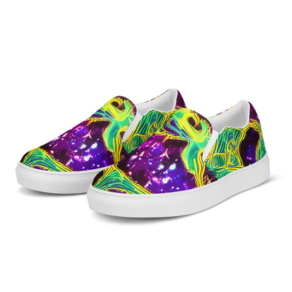 Women's Slip-On Canvas Shoes - Galactic Web