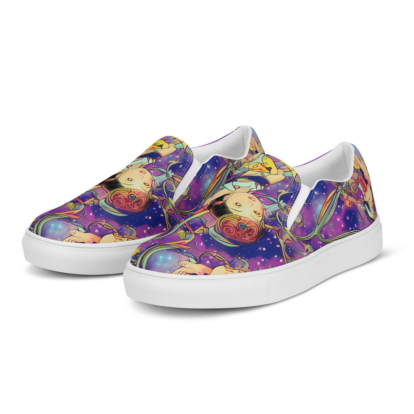 Men's Slip-On Canvas Shoes - Spiral of Stardust