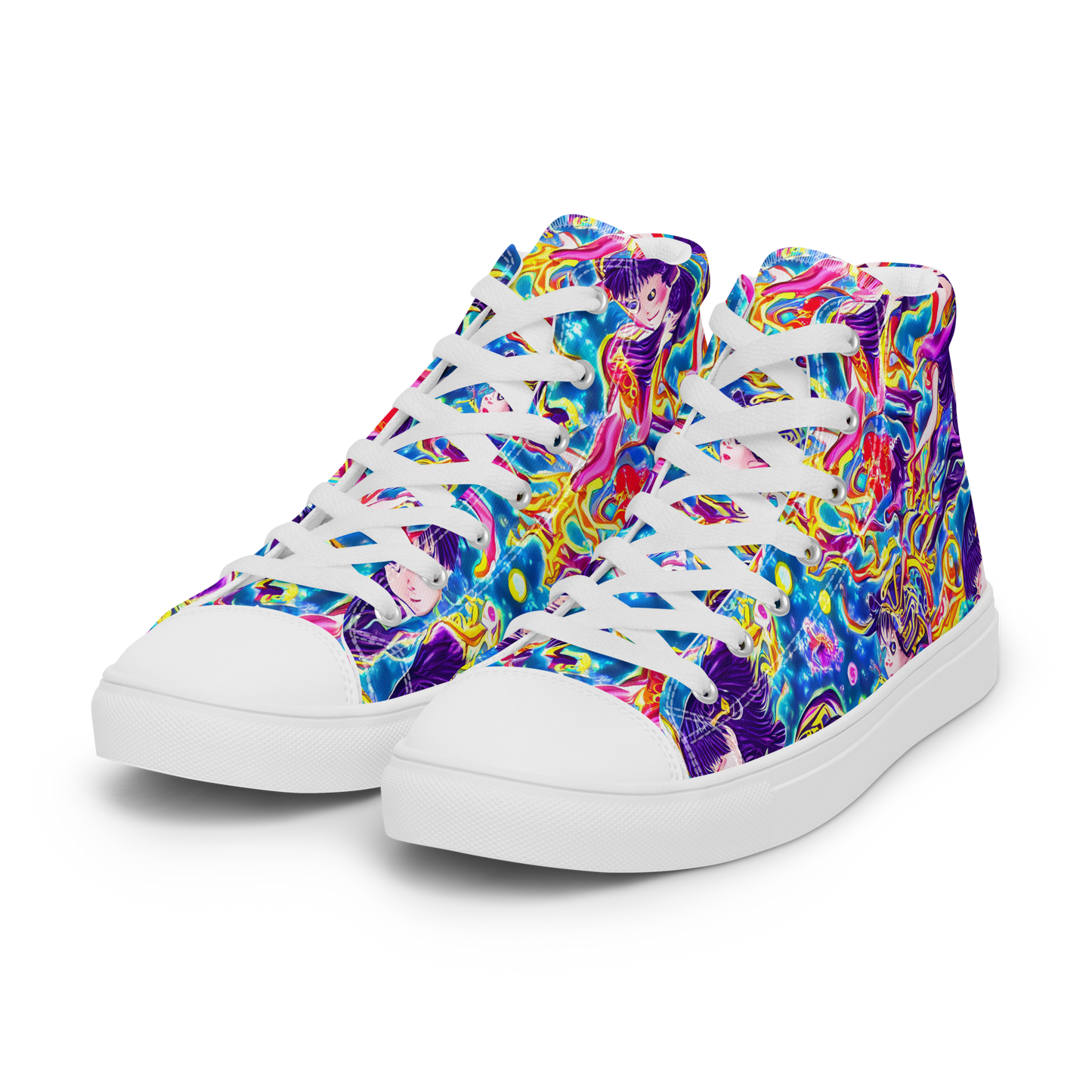 Men's High Top Canvas Shoes - Aquatic Whim